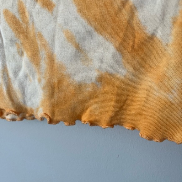 H&M ORANGE TIE DYE LETTUCE TRIM CROP TOP - Picture 6 of 8
